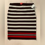 Elle  Black and Red Striped Pencil Skirt Photo 5
