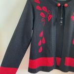 Alpaca Red & Black Cardigan Tassel Sweater By Artesanias A.T. 100% Alpaca Size M Size M Photo 5