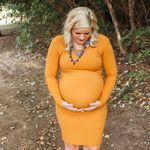 Mustard Yellow Maternity Dress Gold Size M Photo 0