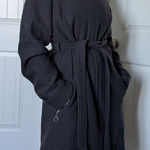 Carve Designs  Wool Blend Zippered Pea Coat Women's Large Grey Photo 0