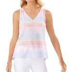 Tommy Bahama  Harbour Stripe Tank Top Pastel V-Neck Size Medium NWT Photo 0