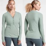 Athleta  Uptempo Ribbed Henley Top Photo 0