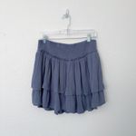 Hollister [] Dusty Blue Smocked Waist Tiered Ruffle High Rise Mini Skort Size XL Photo 1