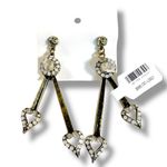 Free People  Ariana Ost Paula Dangles Earrings NWT Hearts Crystal Rhinestone Punk Photo 2