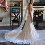 Stella York 6064 style wedding dress mermaid lace straps zip up bustles Size 6 Photo 11