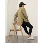 Athleta  M Midday Relaxed Shirt Medium Olive Green Photo 1