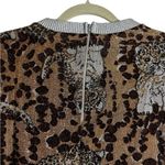 Vintage Lady Manhattan Leopard Animal Print Blouse Metallic Disco Size S Brown Photo 5