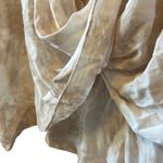 Badgley Mischka  Drape Front‎ Tie Dye Top Blouse Light Taupe Cream Flowy Photo 1