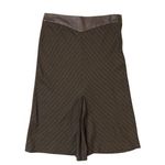 William B VTG Chocolate Rust Stripe Wool Blend Leather Pencil Shirt Sz… Photo 0