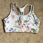 DKNY White Floral Sports Bra Size Medium Photo 1