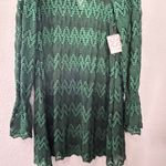 Free People NEW Simone Mock Neck Lace Mini Dress Emerald Green Small Goth Punk Photo 5