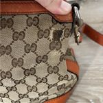 Gucci Purse Monogram Vintage Web Small Boston Orange Blue Shoulder Bag Rare Photo 5