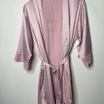 Maid of Honor Bridal shower metallic pink mini robe lace trim One Size Size undefined Photo 0