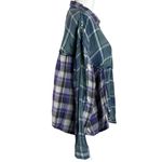 Free People Oversized Libby Plaid Flannel Top Size Small Grunge 90s Raw Edges Photo 4