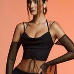 Oh Polly Long Sleeve Cold Shoulder Crop Top Photo 4