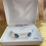 Kohls Kohl’s Genuine Marcasite Silver Plated Open Bangle Bracelet Photo 2