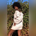 Saylor  Long Sleeve Faux Wrap Dress V-neck Ruffle Mini Sweater Knit Stretch Lined Photo 1