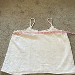a.n.a  White Cropped Ruffle Spaghetti Strap Tank Top | Size L Photo 9