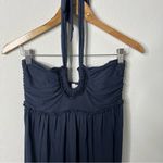 Seafolly  Navy Blue Halter Tie Neck Dress Beach Cover Up Ruffles Women’s Size S Photo 3