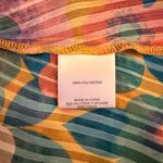 Modcloth NWOT Chiffon Multicolor Floral Button Front Semi Sheer Tiered Blouse Photo 5