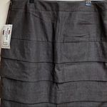 Larry Levine Lifestyle Attitude Brown Denim Skirt Photo 3