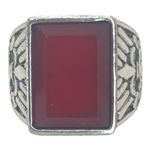 Silver Boho Ring with Red Stone Photo 2