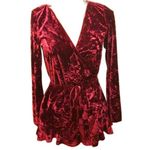 Bebop  crushed red velvet romper size small cute festival y2k Photo 1