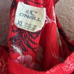 O'Neill Aloha Red Floral Tropical Mini Dress Coastal Boho XL Photo 5