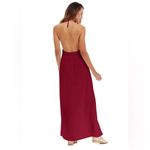 LILBETTER XS Red Wine Burgundy Crochet Lace Maxi Halter Neck Backless Dress NWT Photo 1