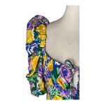 ZARA  Dress Women Medium Purple Yellow‎ Floral Balloon Sleeve Corset Style Mini Photo 5
