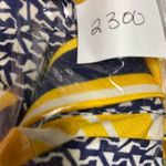 Vintage Masson Qiana size 16 top z& scarf 1970’s nylon geo print button down. Yellow Photo 4