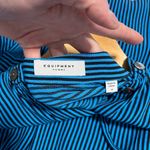 Equipment  Femme Lizza Striped Drawstring Shirt Dress Size 4 blue Long Sleeve Photo 5