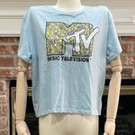 MTV Brand Light blue & yellow floral MTV crop top / XXL / Excellent condition Photo 5