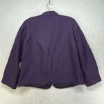 Alfred Dunner Suit Jacket Blazer Womens 12P Purple Long Sleeve Open Front Photo 4