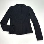 Theory Sculpted Jacket Knit Twill 2 Charcoal Zip Front Blazer S Photo 5