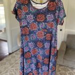 LuLaRoe  Pixel Rose Midi Dress Swing Floral Geometric Retro Boho Cozy Lounge Soft Photo 0