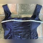 J.Crew  Navy Blue Ruched Squareneck One Piece Swim Suit Size 24 Photo 5