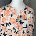 Loft Cream Sleeveless Blouse with Tie Front and Bib Collar Photo 0