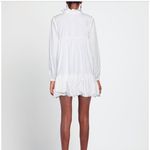 Bird & Knoll Bo Tiered Cotton Mini Dress in White Small Photo 1