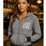 Victoria's Secret Victoria’s Secret Full Zip Hoodie Jacket Gray M PINK Y2K 90s Streetwear Sporty Photo 1