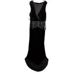 Tadashi Shoji NWT Josepha Dress Size 16 Black Velvet Gown Photo 7