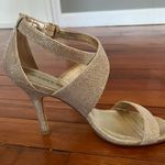 Audrey Brooke Women's  Gold Metallic Sparkly AB Shanice Strappy Heels Photo 2