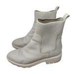 Dolce Vita CLEAR Linza Ivory Leather Chelsea Ankle Booties Chunky Y2K Womens 10 Photo 2