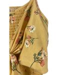 No Boundaries  Yellow Floral Smocked Tie Front Back Cut Out Summer Jumpsuit L NWT Photo 4