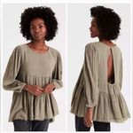 American Eagle  Olive Open Back Babydoll Top Photo 1