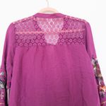 Fig and Flower Womens Top Size M Fuscia Lace Embroidered Boho Hippie Summer Pink Size M Photo 8