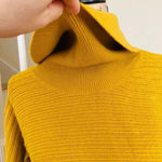 Anthropologie  MOTH Ribbed Turtleneck High-Lo Hem Sweater Slit Sides Pullover Photo 4