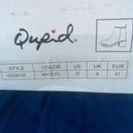 Qupid  Renley Y2K Chunky Heel Booties size 10 White Faux Leather Ankle Boot Shoes Photo 8