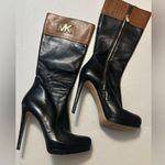 Michael Kors  Black & Brown Leather Dress Boots 
Size 8 Photo 0