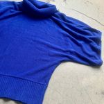 INC International Concepts Royal Blue Batwing Sleeve Turtleneck Sweater Poncho Photo 3